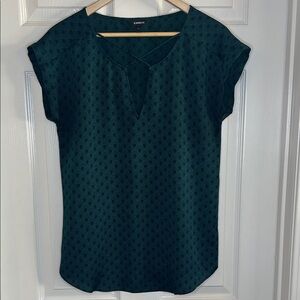 Express Teal Patterned Women's Blouse